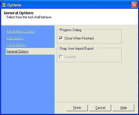 The Main Menu, Toolbar and Context Menus Section 5 Import/Export Please note that this operation is not the same as importing the object or aspect. It creates a copy of the object or aspect.