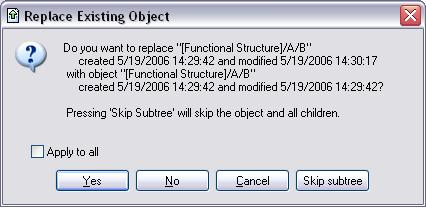 Section 5 Import/Export Resolving Errors and Conflicts the rest of the import. It is possible to let the application make the same decision every time a similar incident occurs. Figure 38.
