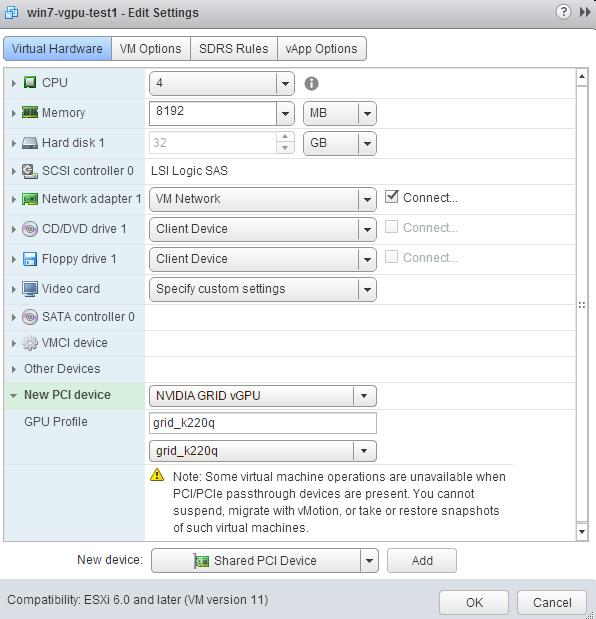 Installing and Configuring NVIDIA GRID Virtual GPU Manager VM console in vsphere Web Client will become active again once the vgpu parameters are removed from the VM s configuration.