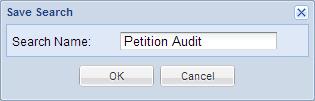 Click to view example... Step 1: Create a Saved Search 1. On the Basic > Search page, click Advanced. Select Email > Entire Message > contains, and type petition* as the ﬁrst set of search criteria.