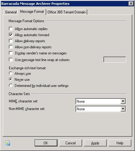 Verify that only Never use and Allow automatic forward are selected in the dialog box. 7. Click Apply to save your settings, and click OK to close the Properties dialog. Step 2.