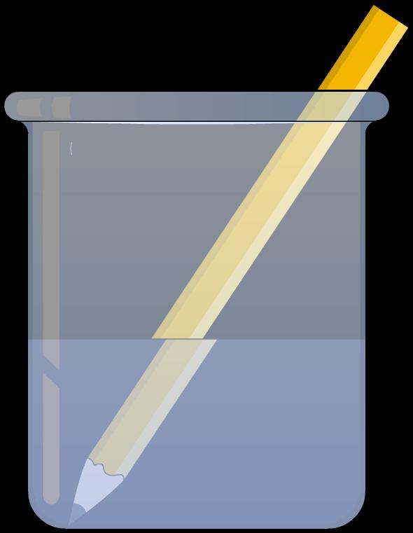 Effects of refraction Light from the part of the pencil