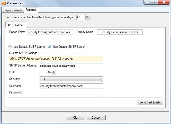 Customer SMTP Server Configuration options. The Preferences window will be displayed. 2.