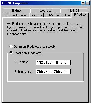 In the network included with the gateway (router), it must be used with the IP network number specified by the gateway (router).
