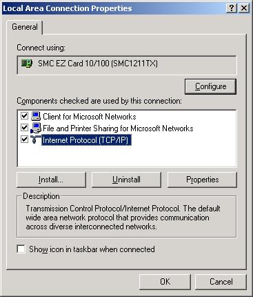 Configure the network of computer Windows 2000/NT4.0 This example explains how to set the following network address. IP Address : 192.168.0.5 Subnet Mask : 255.255.255.0 Gateway Address : 192.168.100.