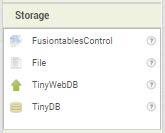 Components: Storage TinyDB and TinyWebDB: provide database storage on the device and on an external server,