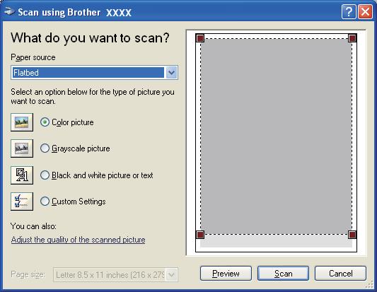 Scanning m Click the Scan button in the Scan dialog box. The machine starts scanning the document.