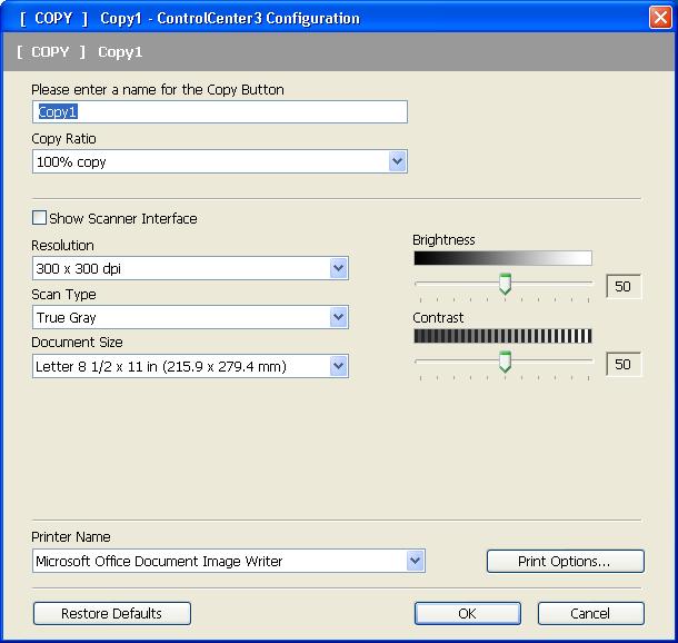 ControlCenter3 COPY 3 Lets you use the PC and any printer driver for enhanced copy operations.