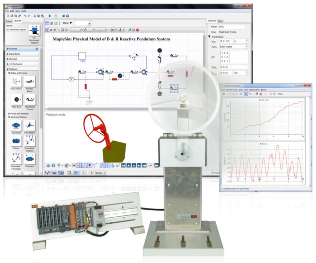 Example Application: B&R Reaction Wheel Pendulum The inverse pendulum is a well-known example that demonstrates systemlevel modeling and closed loop control strategies.