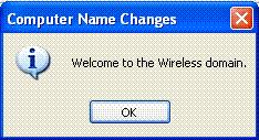 Password = <domain password>; Domain = Wireless. 13.