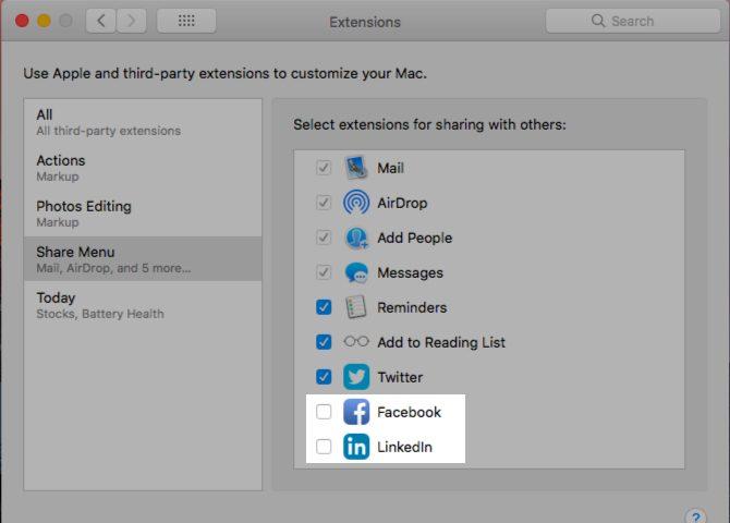 Share Menu Extensions The Share menu pops up in three places within various apps on your Mac: the File menu, the toolbar, and the right-click menu.