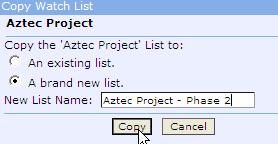 Watch Lists List Management From the List Management Panel it is possible to delete,