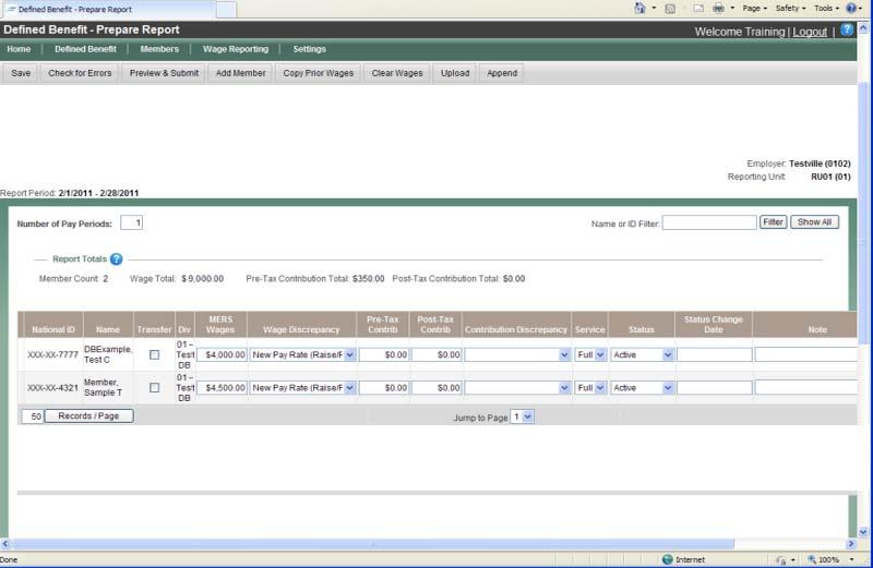Manually Enter a Payroll Report (cont.) 4.