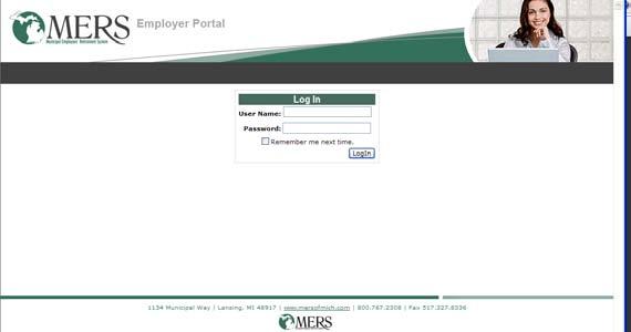 Logging Into Employer Portal 1. Go to https://employerportal.mersofmich.