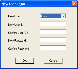 2. Enter your user ID and password, and then click OK. New User You can only login as a new user to DatPass or MicroLab if the Admin has created a new user in DatPass.