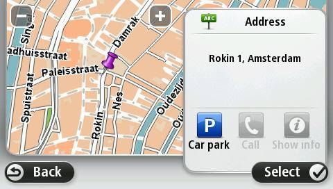 Tip: If you want your final destination to be a car park, tap Car park and select a location