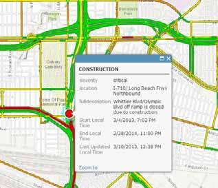 Traffic Visualize traffic speeds - Support for live, historical and predictive traffic conditions Traffic Incidents