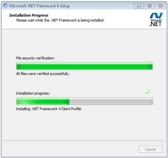 7. Click install and the.net Framework 4 Client Profile will install. 8. Click Finish once installation is complete. 9. The Lantronix Device Installer Setup Wizard will then start automatically. 10.