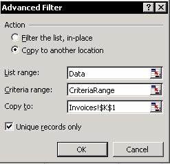 Chapter 18: Filtering 273 Canceling advanced filter Click the Show All icon, or from the Data menu, select Filter, Show All. Note Do not use text that is the same as the criteria field.