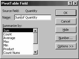 Chapter 22: PivotTable 320 Formatting data fields in a PivotTable Format each data field separately.