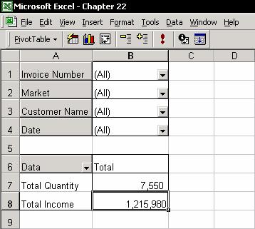 Double-click the field Sum of Quantity. Excel uses the header text at the top of the column as the Source Field Name.