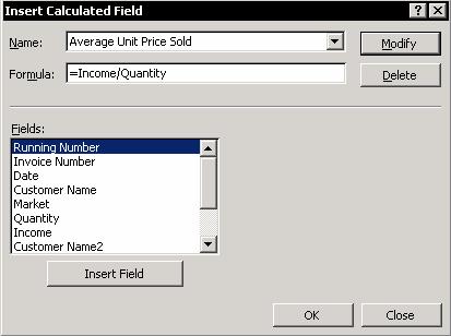 Adding a data field and changing the calculation method With a PivotTable, you can insert additional data fields that you have already used and change