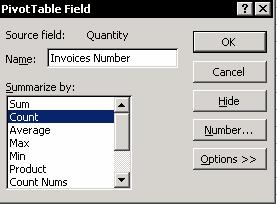 Chapter 22: PivotTable 339 1. Click and drag the Customer Name field to Row. 2. Select an item in the Customer Name field (One of the customer names). 3. Right-click, and from the shortcut menu, select Wizard, Layout (In Excel 97, there is no need to select Layout).