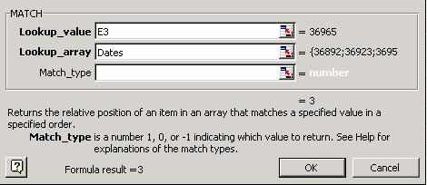 The MATCH Function The MATCH function returns the ordinal number or position (and not the value) of a cell within the range of the cells that are searched.