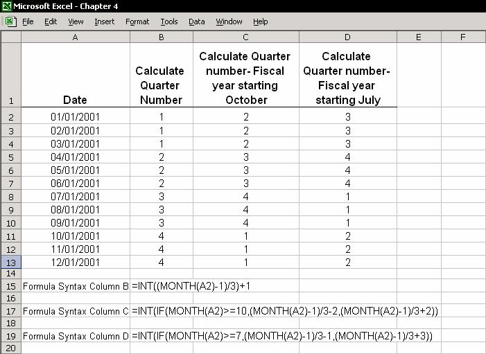 Chapter 4: Date and Time 63 Calculating the week number Use the WEEKNUM function to calculate the week number. This function is included in the Analysis ToolPak add-in.