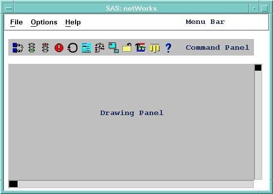Chapter 2 User Interface Features networks Window When you invoke the networks application, the networks window appears.