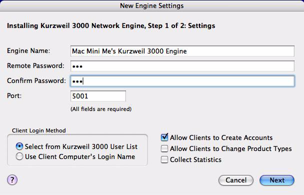 Chapter 2. Installing the Kurzweil 3000 Network The Kurzweil 3000 Administrator launches. A message appears, asking you whether you want to install the Kurzweil 3000 network engine software. 6.