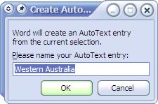 AutoText AutoText is a feature of Word which allows you to automatically insert frequently used text.
