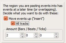 The third option is to move all events later than bar up by a certain amount.