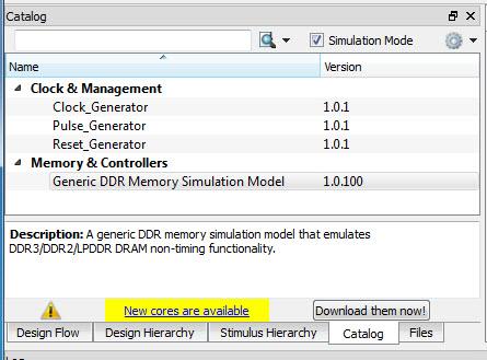 memory simulation. This is a Microsemi IP in the Microsemi Repository and available for download in the Libero Catalog.