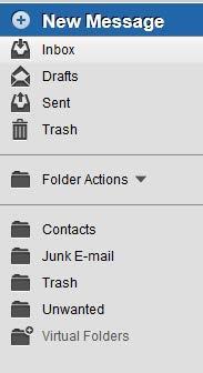 To switch to a different folder, click the folder icon or name.