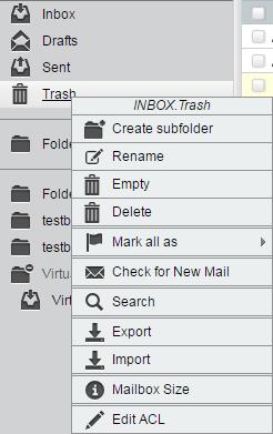 29 Deleting E-mail Deleted items are moved to the trash folder.