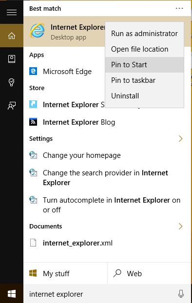 Type Internet Explorer 3.