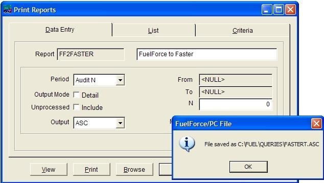 Go to your FASTER program and run the Fuel Import Module using the file you just