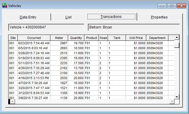 VEIWING TRANSACTIONS To view a vehicles transactions click on the transactions tab PRODUCT GROUPS