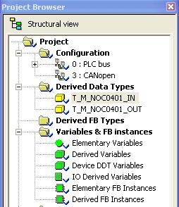 Go to the Project Browser and note that there are some new Derived Data Types associated with the NOC module.
