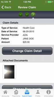 If a claim requires additional documentation for reimbursement, an alert will appear on your Accounts page. 4.