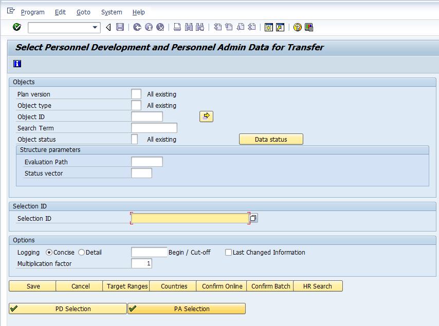 2.7 Selecting and Transferring E-Recruiting, Processes and Forms, and Personnel Administration Data Using the Selection ID 1.