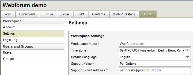 Protected website - specific settings Top Header Area Only setting