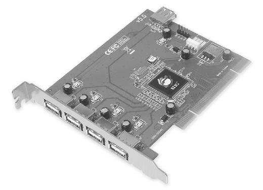 Package Contents Hi-Speed USB 5-Port PCI Quick installation guide Layout Internal USB port USB pin out header Power Connector (optional)* External USB ports Figure 1: Layout *Note: This power