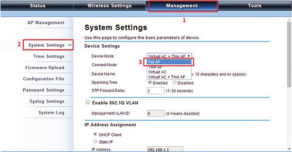 Chapter 4: Configuration Figure 4-19. System settings.
