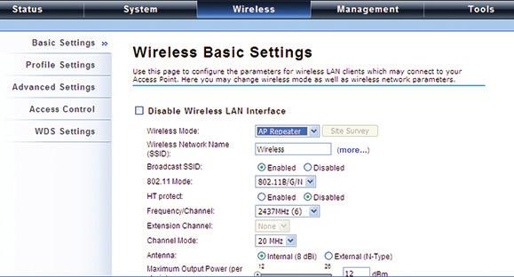 Chapter 4: Configuration Figure 4-33. Wireless Basic Settings screen.