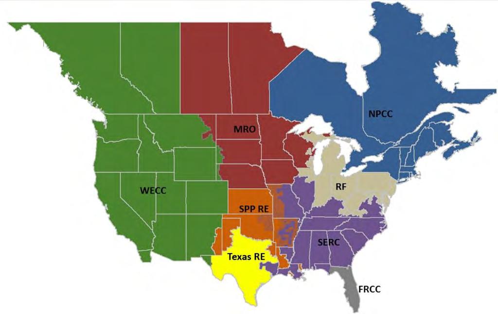 NERC Regions FRCC MRO NPCC RF SERC SPP-RE TRE WECC Florida Reliability Coordinating Council Midwest Reliability Organization Northeast Power Coordinating