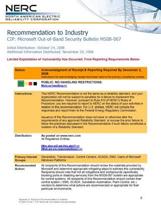 About NERC: ES-ISAC Monitors the bulk power system Provides: Leadership Coordination