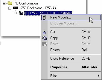 26 Rack Optimized Discrete I/O Configure the I/O Setting up a sample I/O Configuration project involves the following: Adding the local 1756-EN2TR module to