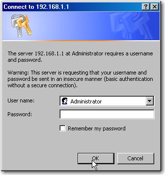 Adapter Web Dialogs 65 A login dialog opens as shown. The dialog may vary in appearance depending on your operating system and browser. 3.